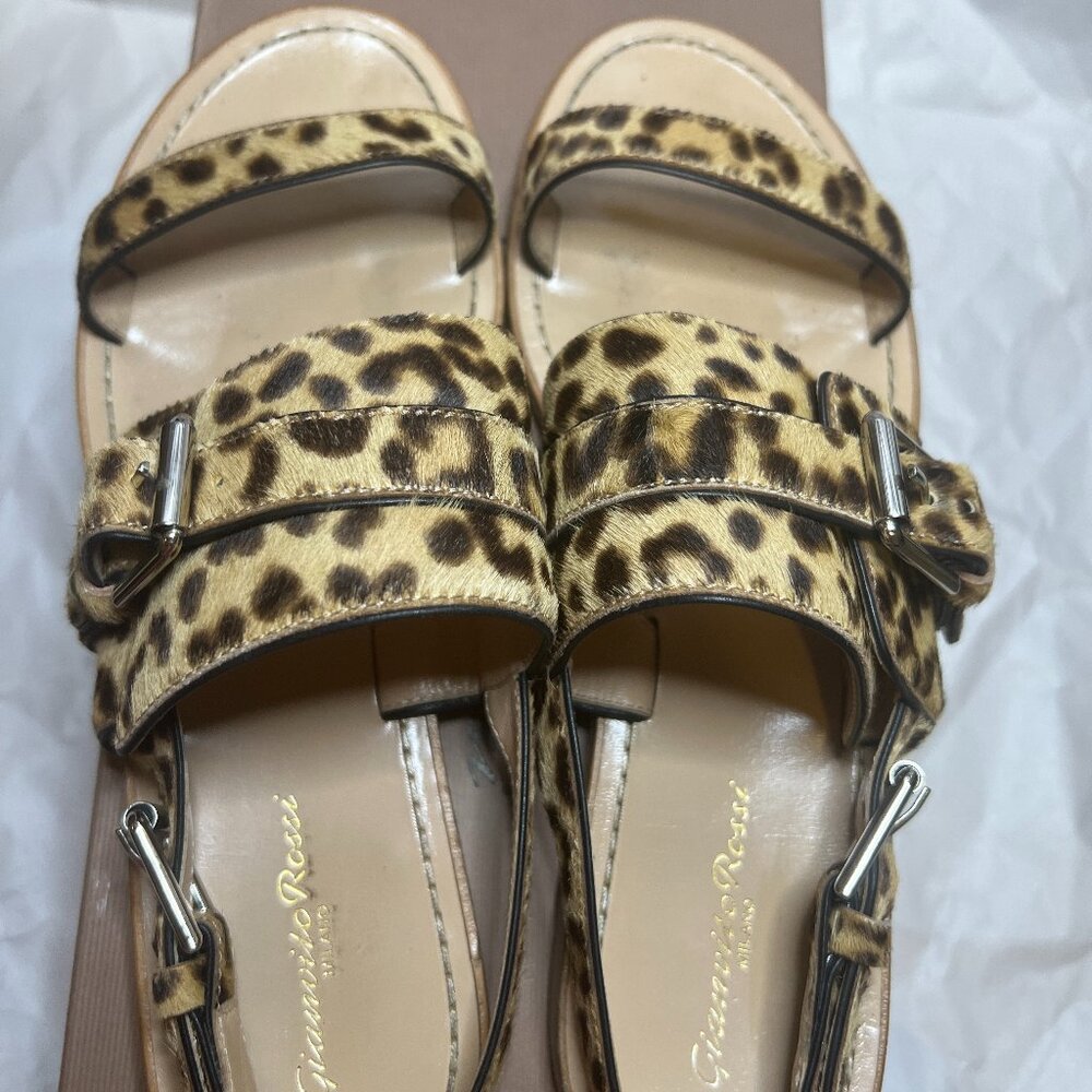 Gianvito Rossi Animal Printed Flat Sandals - Size 40 (box incl.)